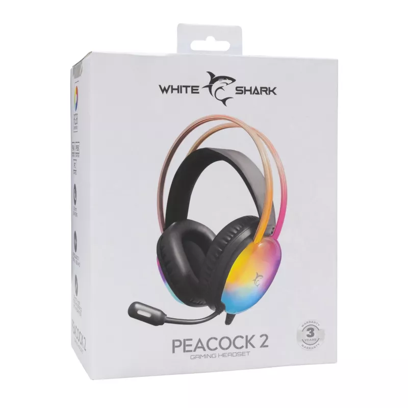 Koptelefoon White Shark GH-2444 Peacock-2 zwart
