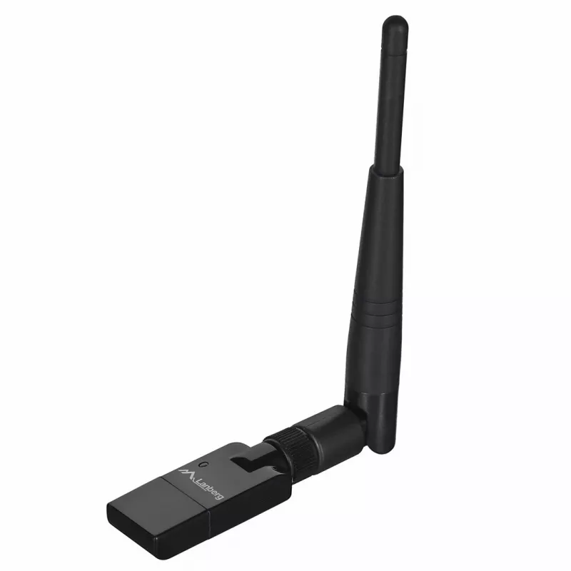 Lanberg NC-0150-WE Mini USB-wifi-adapter N150, 150 Mbit/s, 1 externe antenne, zwart