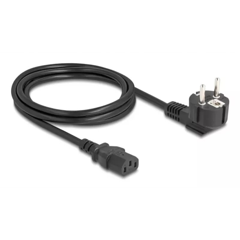 Netkabel DELOCK 81567 CEE 7/7 (ST) 90° naar IEC C13, 2 m, 3x1,00 mm