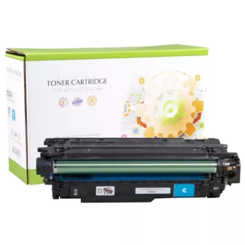 Compatibele Static Control HP 653A (CF321A) tonercartridge, cyaan