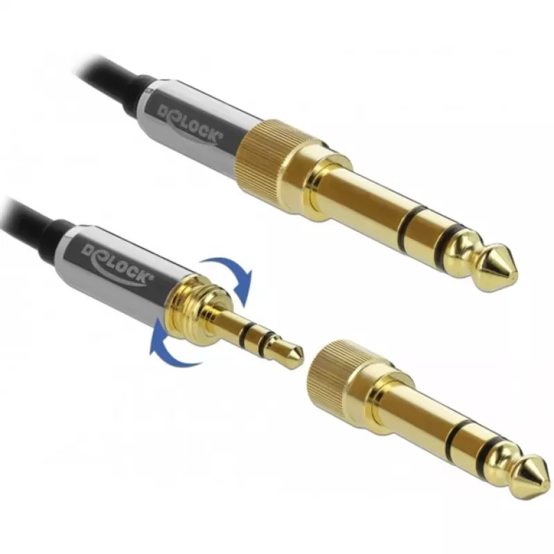 Audiokabel DeLOCK 85783 5 m 3,5 mm zwart grijs