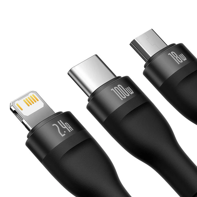 USB-kabel Baseus SUP0003351 1,2 m USB A USB C/Micro USB-A/Lightning zwart