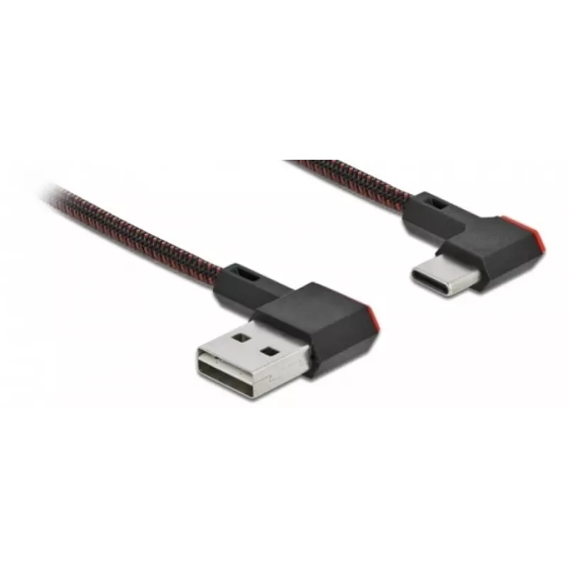 USB-kabel DeLOCK EASY-USB 2.0 Type-A-stekker naar Type-C-stekker 0,5 m zwart
