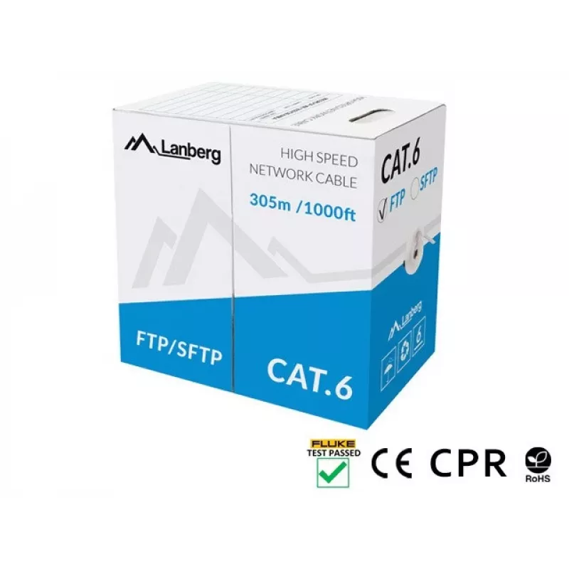 Lanberg LCS6-11CU-0305-S netwerkkabel Grijs 305 m Cat6 SF/UTP (S-FTP)