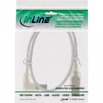 Microconnect USBAB5ANGLED-L USB-kabel USB 2.0 5 m USB A USB B wit