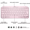 Logitech MX Keys Mini Minimalist draadloos verlicht toetsenbord - ROSE - CENTRAL (DE)