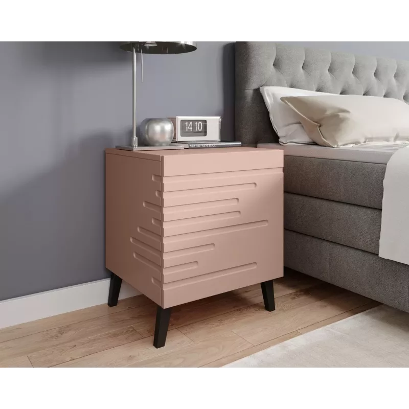Nachtkastje cama meble NOVA 44x40x52 cm roze mat, 1 lade, 16 mm frame