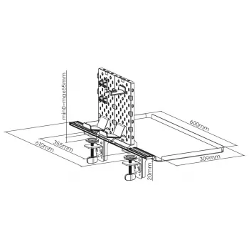 Bureau-uitbreidingsrek NanoRS RS174 — compact monitor-/kleinonderdelenrek, draagvermogen 20 kg
