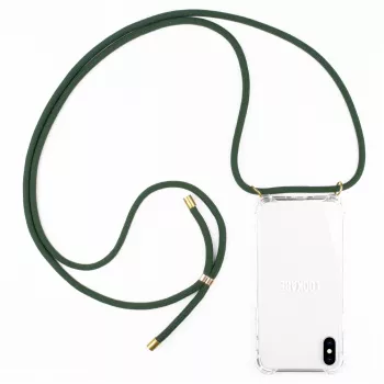 Telefoonhanger-hoesje Lookabe voor iPhone X / Xs — goud met groen bandje