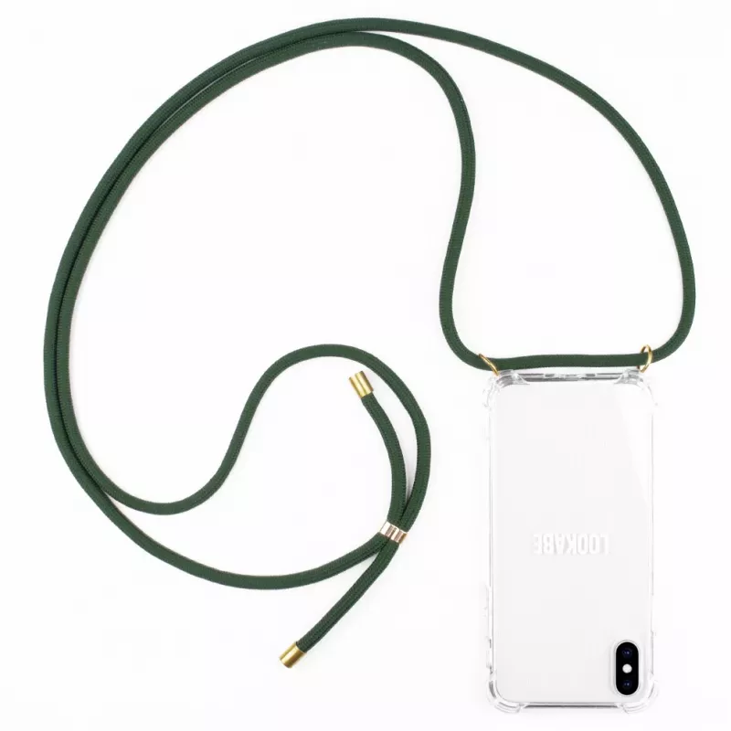 Telefoonhanger-hoesje Lookabe voor iPhone X / Xs — goud met groen bandje