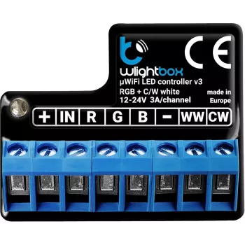BLEBOX wLightBox v3 WLAN I/O-module 1x binaire ingang 1x RGBW/CCT LED-uitgang