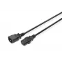 DIGITUS verlengsnoer voor netsnoer AK-440201-018-S IEC C14 / IEC C13 (M/V), 250 V/10 A, 1,8 m, zwart