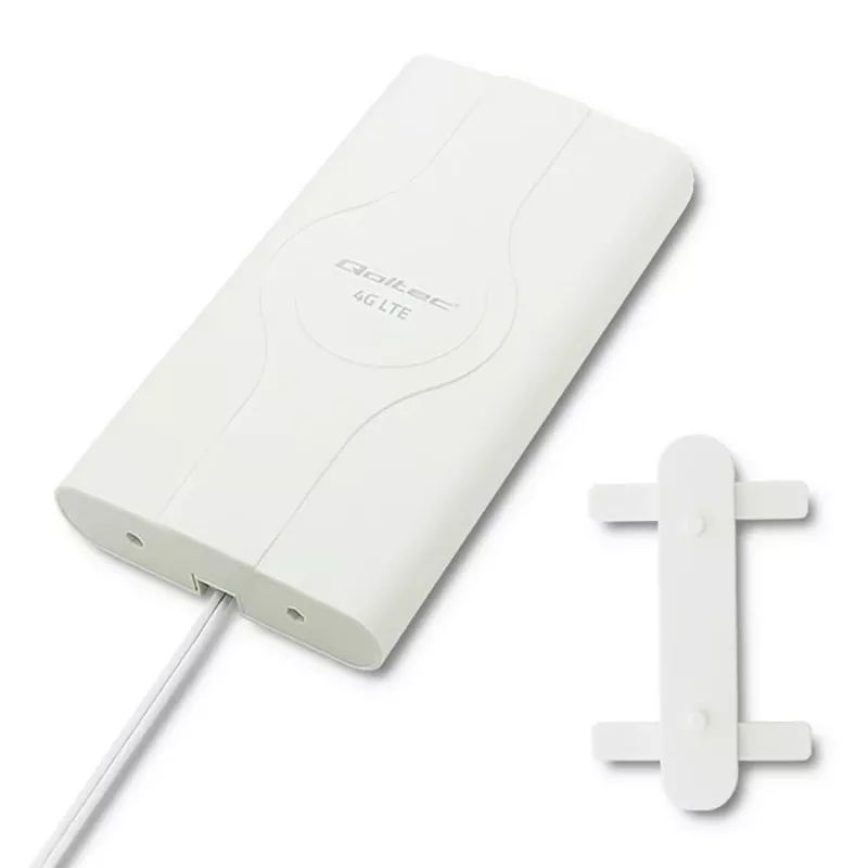 Qoltec 57013 rondstralende 4G LTE-binnenantenne, 2x SMA, 0,6-2,7 GHz, 30 dBi, verticale polarisatie, 50 Ω, wit ABS