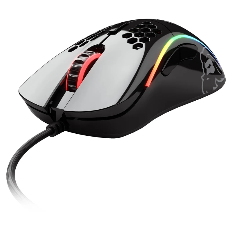 Glorious Model D gamingmuis - zwart, glanzend + muismat - XL