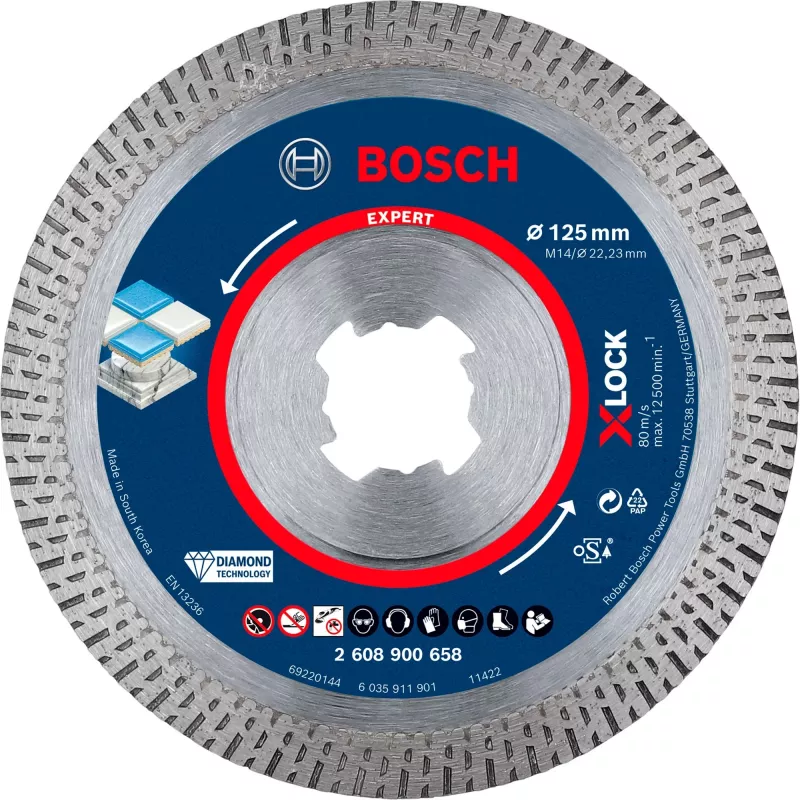 Bosch EXPERT HardCeramic X-LOCK 2608900658 diamantslijpschijf, 125 mm, asgat 22,23 mm