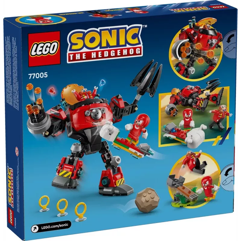 LEGO constructiespeelgoedset Sonic the Hedgehog 77005 Knuckles vs Dr Eggman Egg Crusher Mech, 350 onderdelen, leeftijd 8+