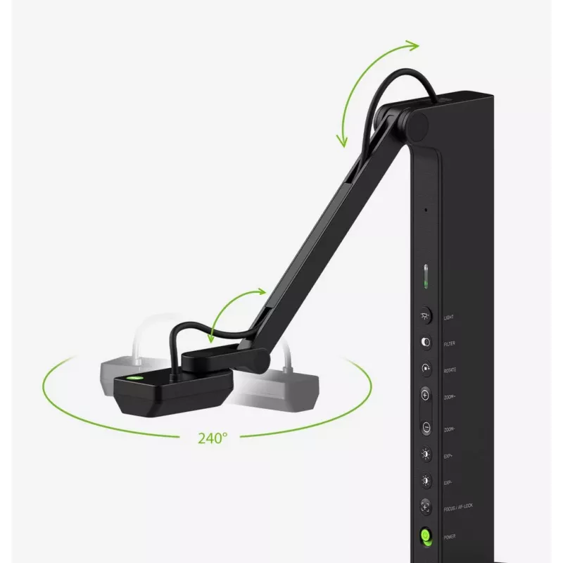 Documentcamera IPEVO VZ‑R ULTRA (13 MP, 25,4 / 3,06 mm CMOS, USB‑C, HDMI, zwart)