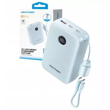 Powerbank Vention FKBL0-C 20000 mAh, 2x USB-C + 1x USB-A, blauw