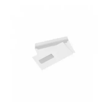 Envelop met venster (30x90 mm) links, midden, E65 (DL), 110x220 mm, 80 g, wit, doos 1000 stuks