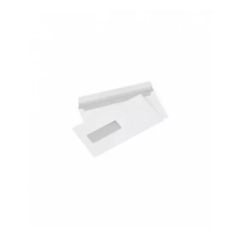 Envelop met venster (30x90 mm) links, midden, E65 (DL), 110x220 mm, 80 g, wit, doos 1000 stuks