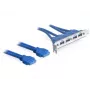 DeLOCK slotbeugel USB3.0 pin header 19 pin 2 x internal > 4 x USB3.0-A bus external - slotbeugel (82974)