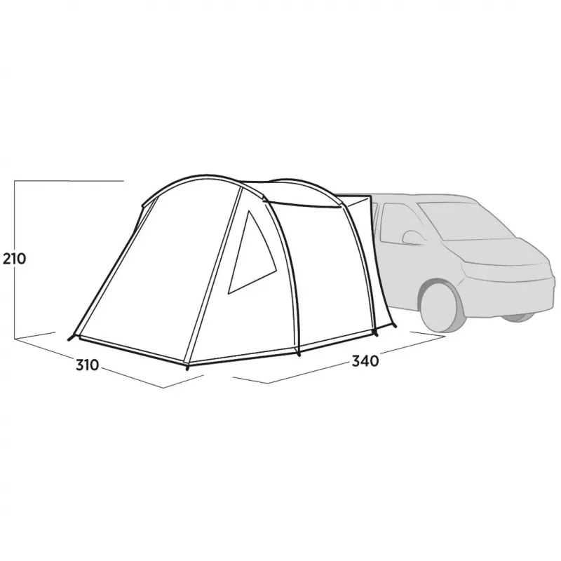Easy Camp Eidfjord grijze tunnel-busvoortent, model 2025