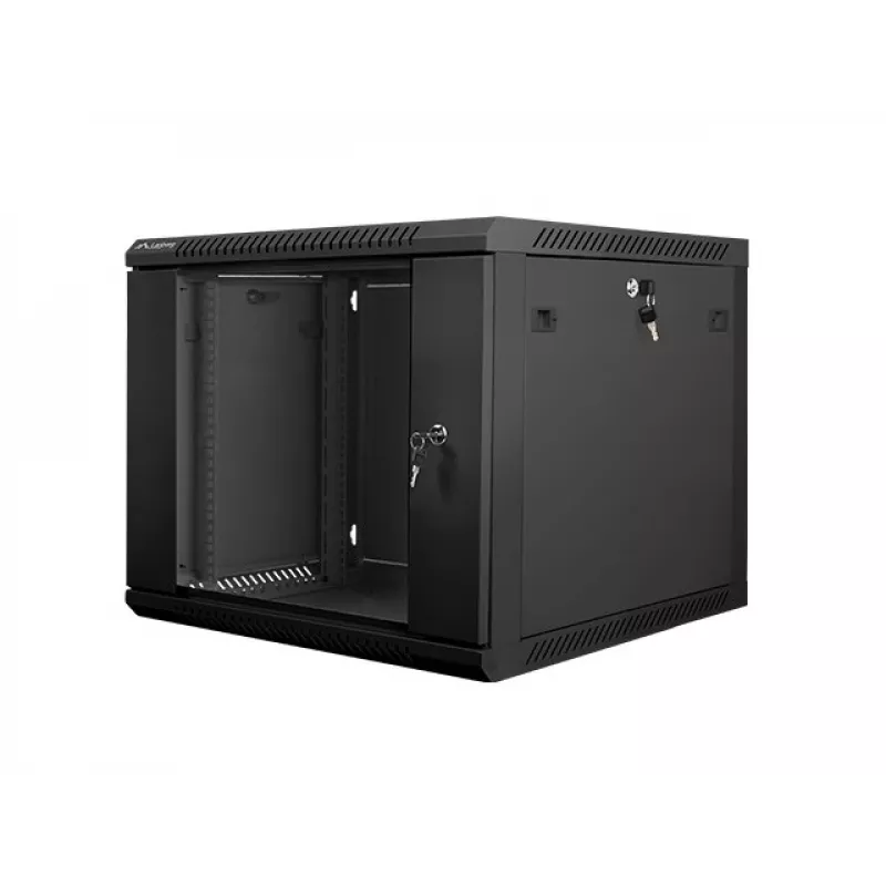 Wandbehuizing LANBERG 9U 19 inch WF01-6609-10B, 600×600×507 mm, 60 kg, IP20, zwart