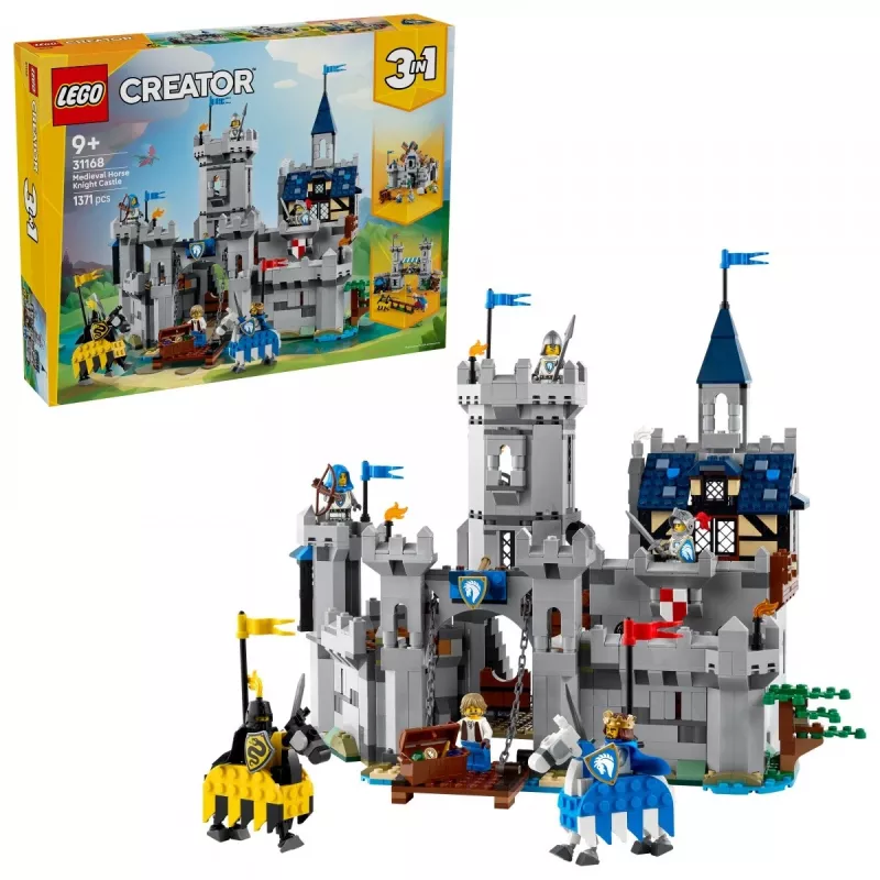Constructiespeelgoed LEGO Creator 3-in-1 Middeleeuws ridderkasteel set 31168 — 1371 onderdelen, 6 minifiguren, vanaf 9 jaar