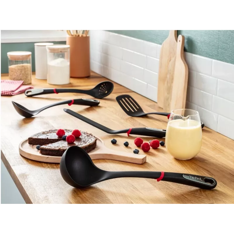 Pastalepel Tefal K20602, siliconen, hittebestendig tot 220 °C, zwart, TPR-greep