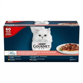 PURINA Gourmet Perle Mix – natvoer voor katten – 60x85 g