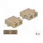 Glasvezeladapter DELOCK SC bus-bus beige, 4-pack (model 85996)