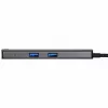 Unitek H1112F actieve USB-C-hub, 6 poorten, 5 Gbps, HDMI 4K@30Hz, RJ-45, 2x USB-A, 2x USB-C, PD 100 W, aluminium, grijs