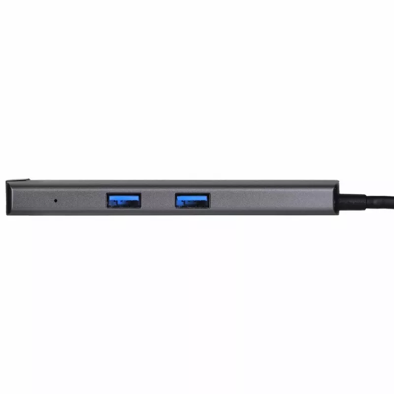 Unitek H1112F actieve USB-C-hub, 6 poorten, 5 Gbps, HDMI 4K@30Hz, RJ-45, 2x USB-A, 2x USB-C, PD 100 W, aluminium, grijs
