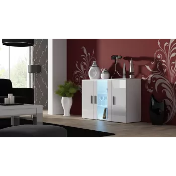 Cama sideboard 120 cm SOHO S7 wit/wit glanzend