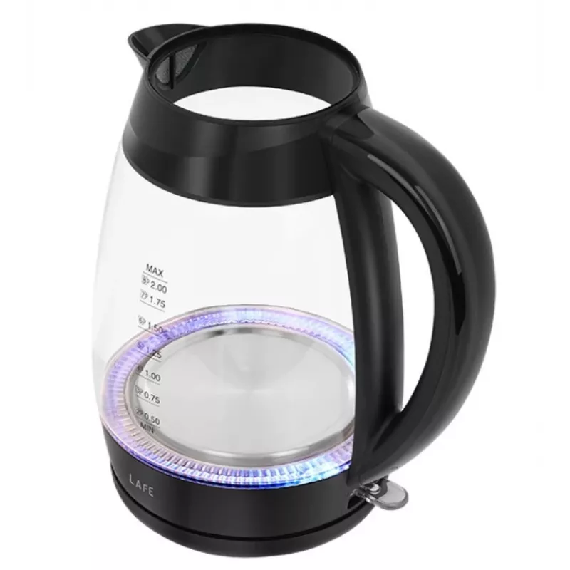 Lafe Essential XL CEG016 glazen elektrische waterkoker, 2 l, 2200 W, zwart