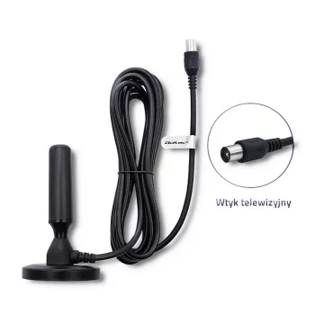 Binnen-TV-antenne QOLTEC 57016 DVB-T2 – compact ontwerp voor digitale terrestrische ontvangst