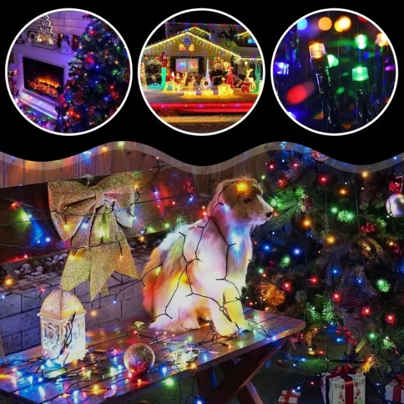 Extralink EX.95535 kerstverlichting lichtsnoer op batterijen, 100 LED, meerkleurig, 10,5 m
