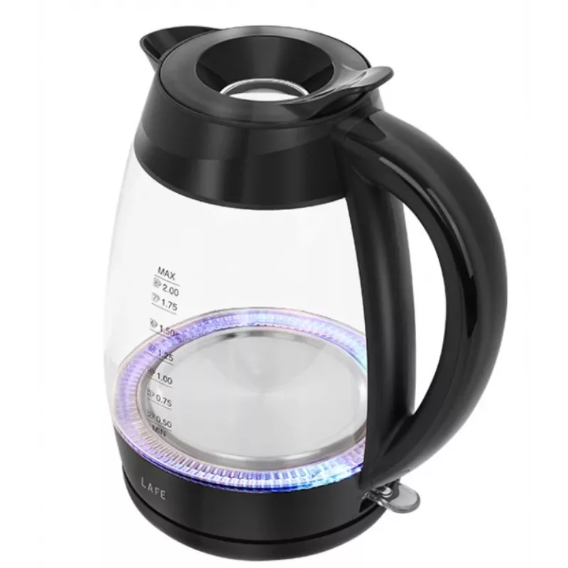 Lafe Essential XL CEG016 glazen elektrische waterkoker, 2 l, 2200 W, zwart
