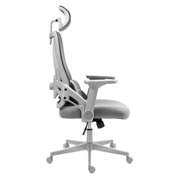 Gamingstoel huzaro Combat 2.7 — ergonomische stoffen gamestoel, grijs, mesh rugleuning, in hoogte verstelbaar, kantelmechanisme, max. 120 kg