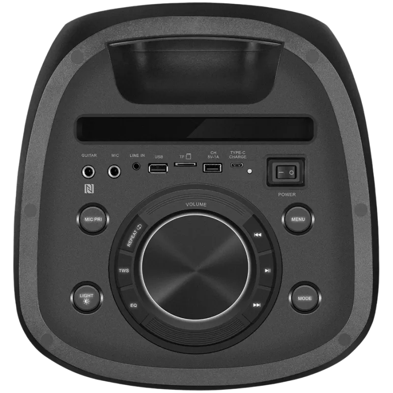 Luidspreker SVEN PS-1050, zwart (200W, TWS, Bluetooth, FM, USB, microSD, LED-display, 7200mAh)