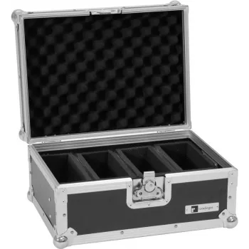 Flightcase Roadinger EC-4AC voor 4× accu flat Light Series – beschermkoffer