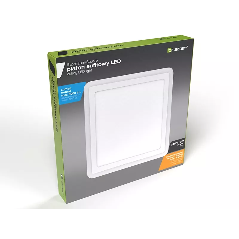 Plafondlamp TRACER Tracer 47319 LED vierkant 18W 3000K