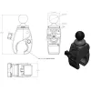 RAM Mounts RAP-B-400U Tough-Claw kleine klembasis met 1 inch (2,54 cm) kogel, voor rails van 0,625–1,14 inch