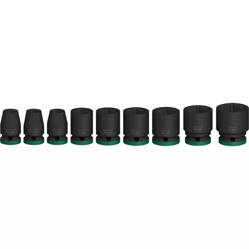 Slagsleutelset Bosch Powertools PRO 1/2 inch 9-delig, zwart