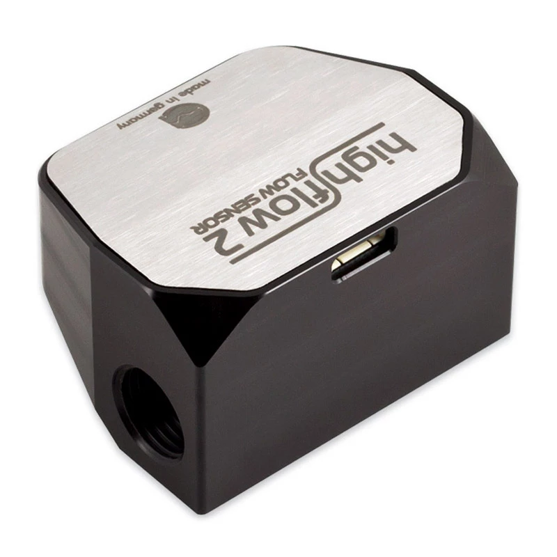 Flow Sensor Aqua-Computer doorstroomsensor high flow 2, 2x G1/4 – zilver/zwart