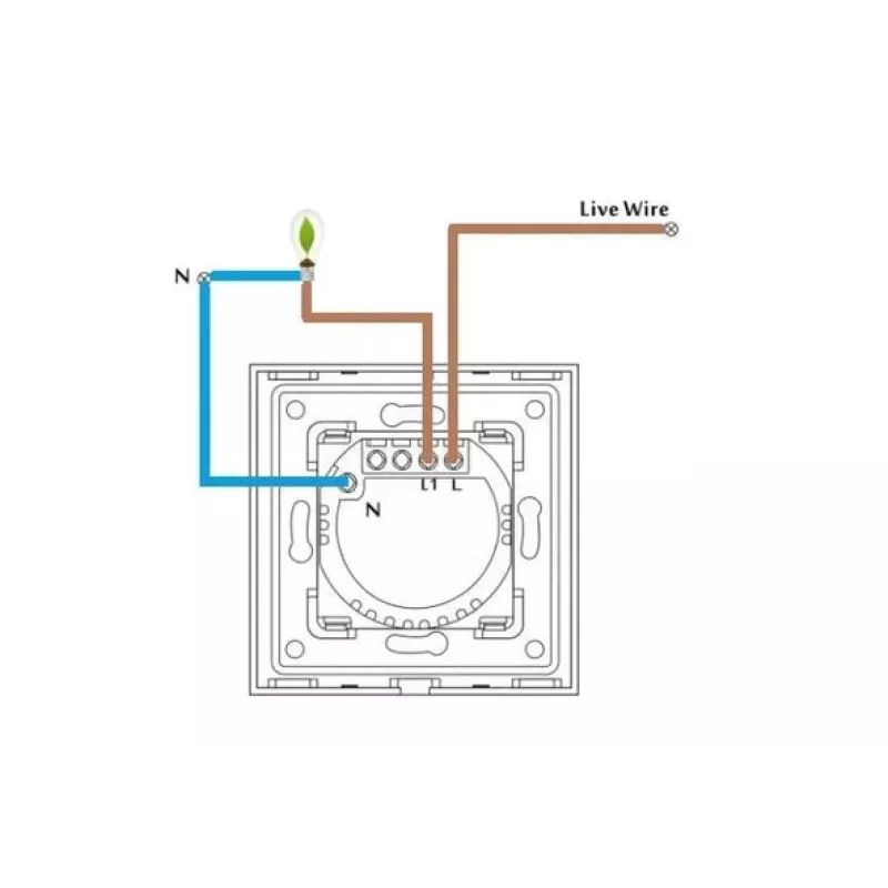 Enkelvoudige touch-schakelaar Spring model 0 glas zwart