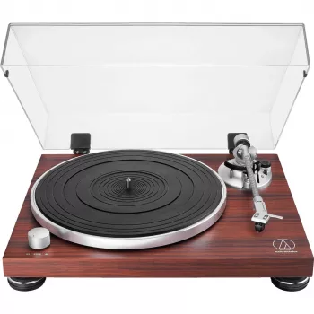 Riemgedreven audioplatenspeler Audio-Technica AT-LPW50BTRW bruin handmatig
