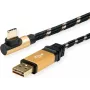 ROLINE 11.02.9060 USB-kabel 0,8 m USB 2.0 USB A USB C zwart - goud (11.02.9060)