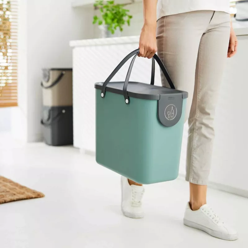 Rotho Albula afvalscheidingsbak, 25 l, donkergroen