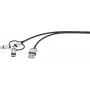 Renkforce USB-kabel USB 2.0 USB-A-stekker, USB-C™-stekker, USB-Micro-B-stekker, Apple Lightning-stekker 3,00 m donkergrijs gesleeved (RF-3334578)